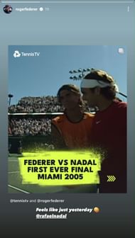Roger Federer's Instagram story
